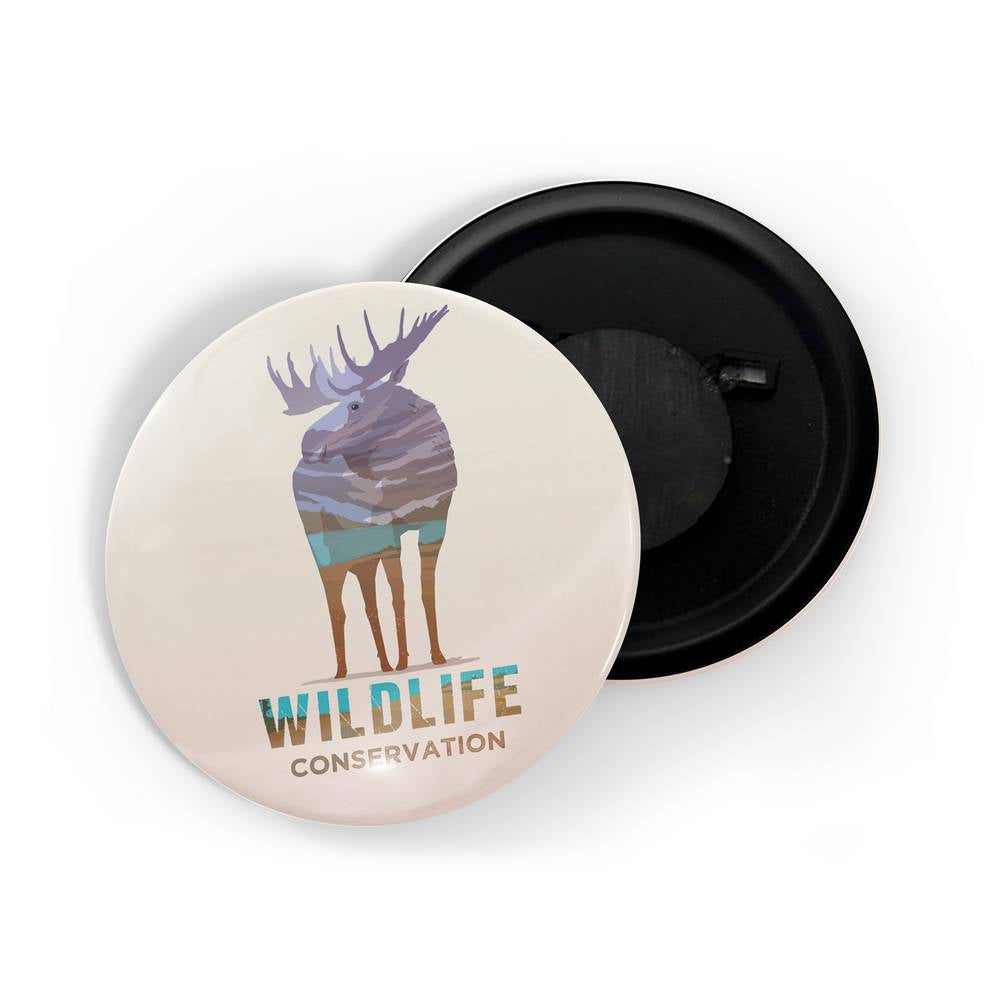 dhcrafts Fridge Magnet Wildlife Conservation Moose D4 Glossy Finish Design Pack of 1 (58mm)